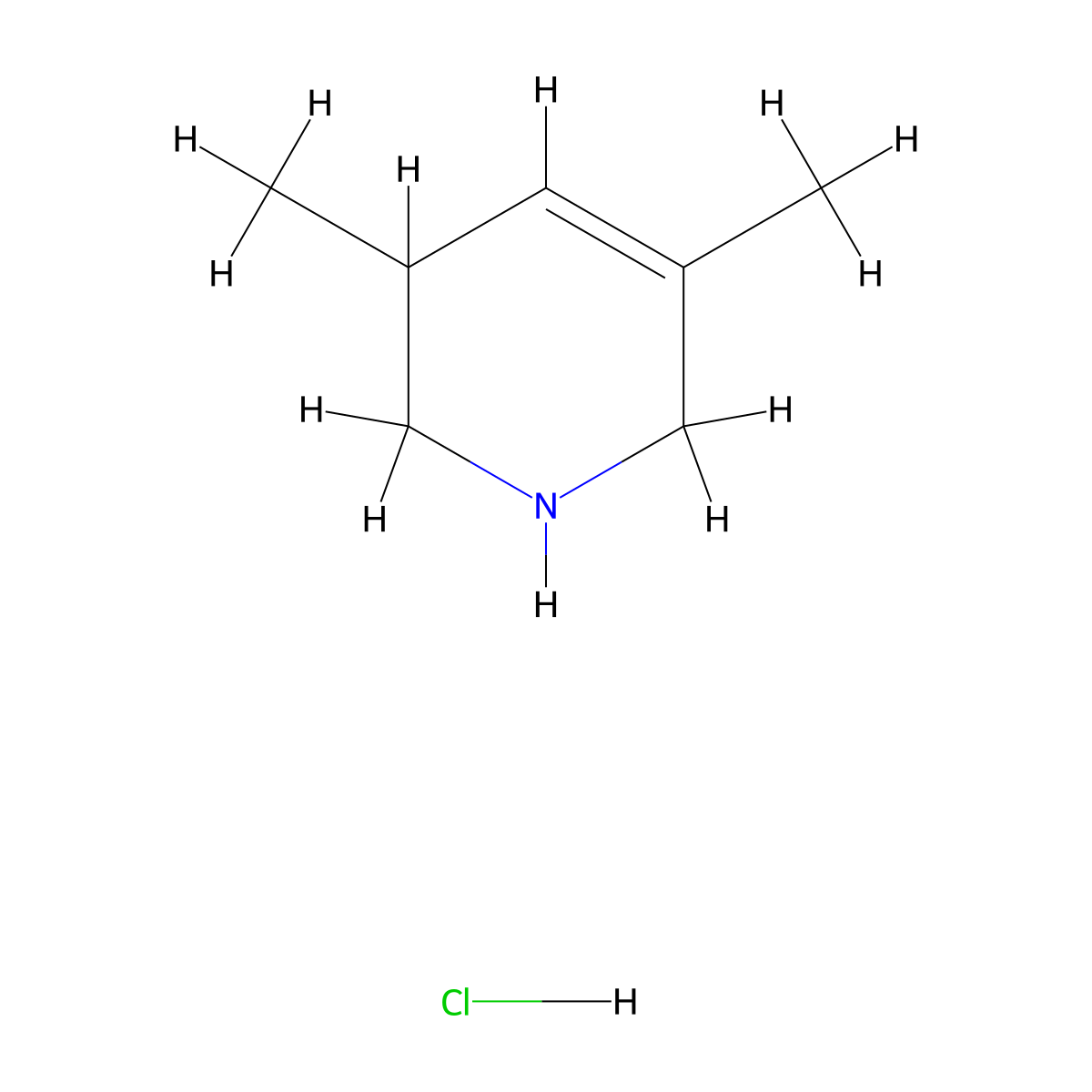 3,5-Dimethyl-1,2,3,6-tetrahydropyridine hydrochloride molecular structure, CAS 1803581-89-6
