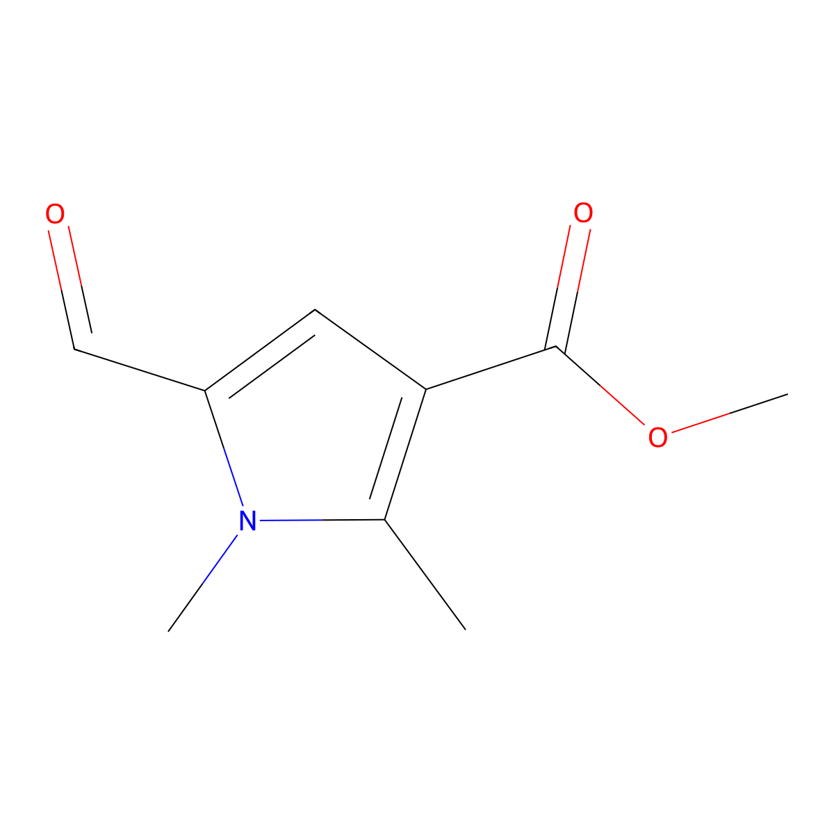 methyl 5-formyl-1,2-dimethyl-1H-pyrrole-3-carboxylate molecular structure, CAS 1803581-90-9