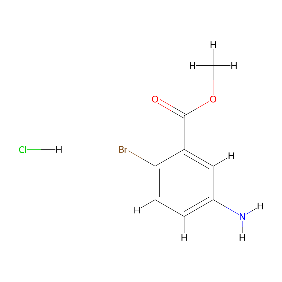 Methyl 5-amino-2-bromobenzoate hydrochloride molecular structure, CAS 1803581-93-2