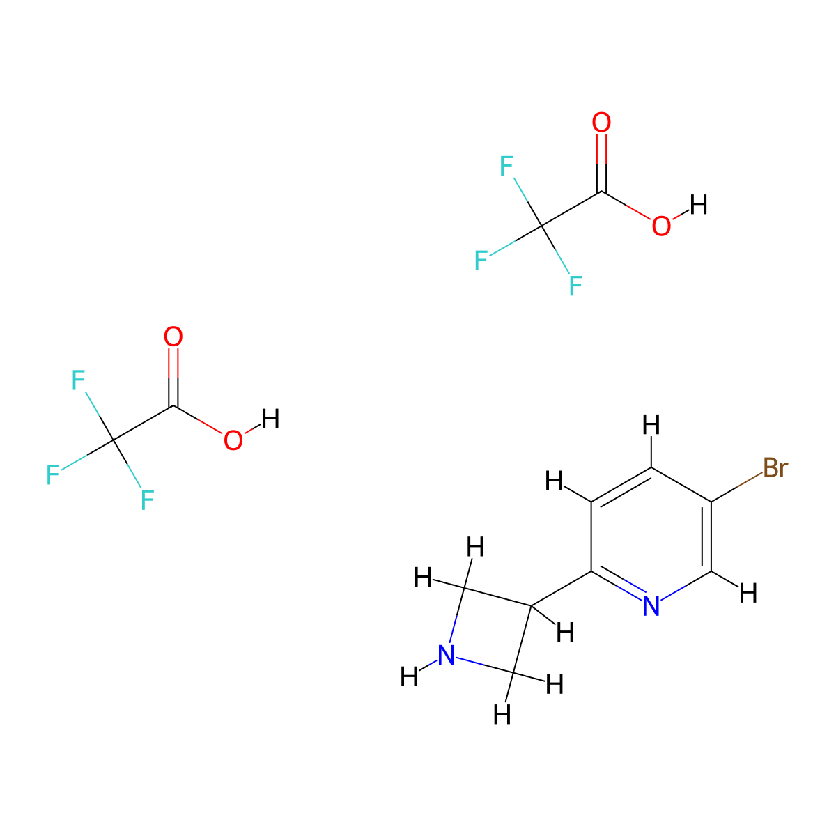 2-(Azetidin-3-yl)-5-bromopyridine, bis(trifluoroacetic acid) molecular structure, CAS 1803582-07-1