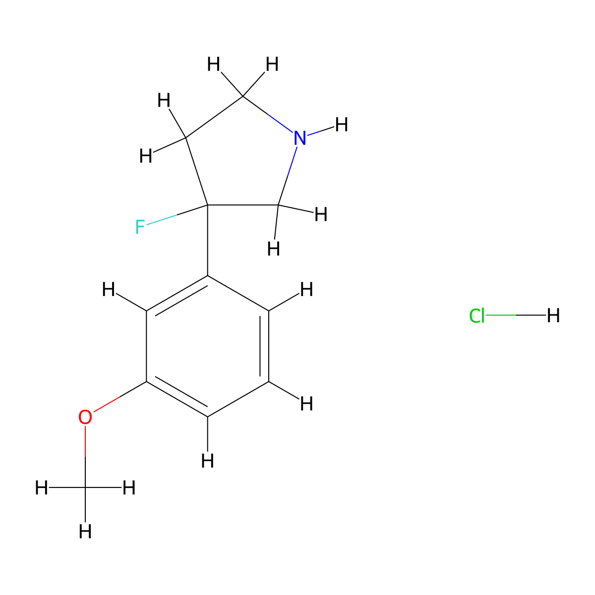 3-Fluoro-3-(3-methoxyphenyl)pyrrolidine hydrochloride molecular structure, CAS 1803582-10-6
