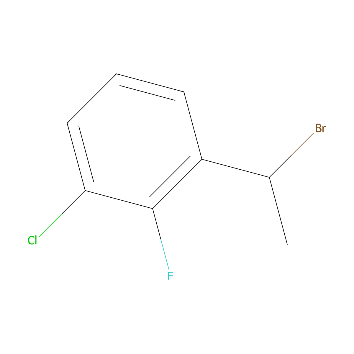 1-(1-Bromoethyl)-3-chloro-2-fluorobenzene molecular structure, CAS 1803582-23-1