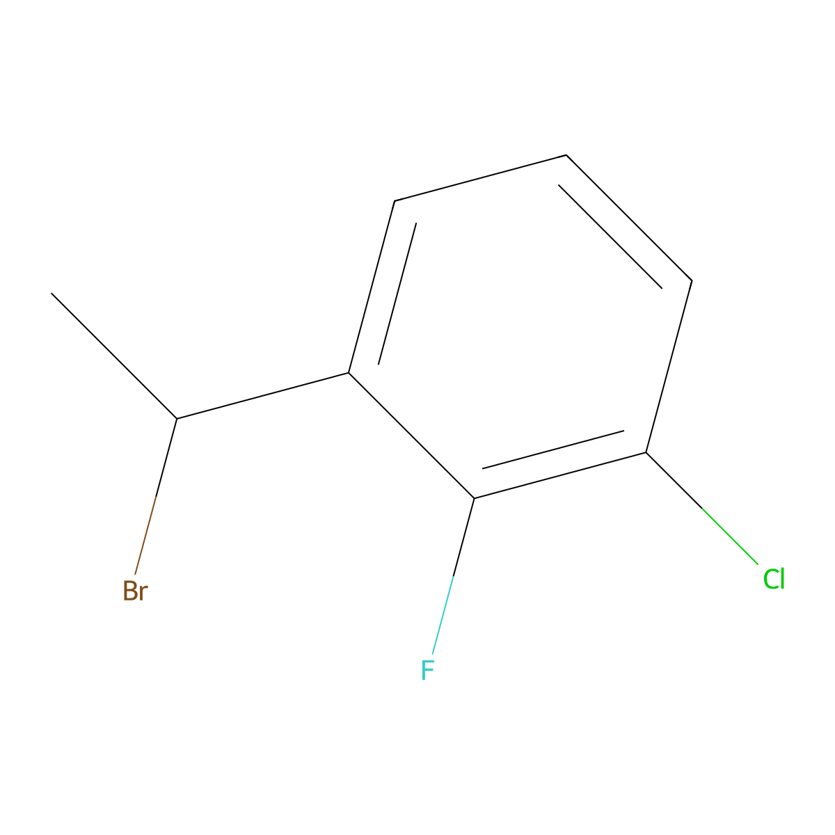 1-(1-Bromoethyl)-3-chloro-2-fluorobenzene molecular structure, CAS 1803582-23-1