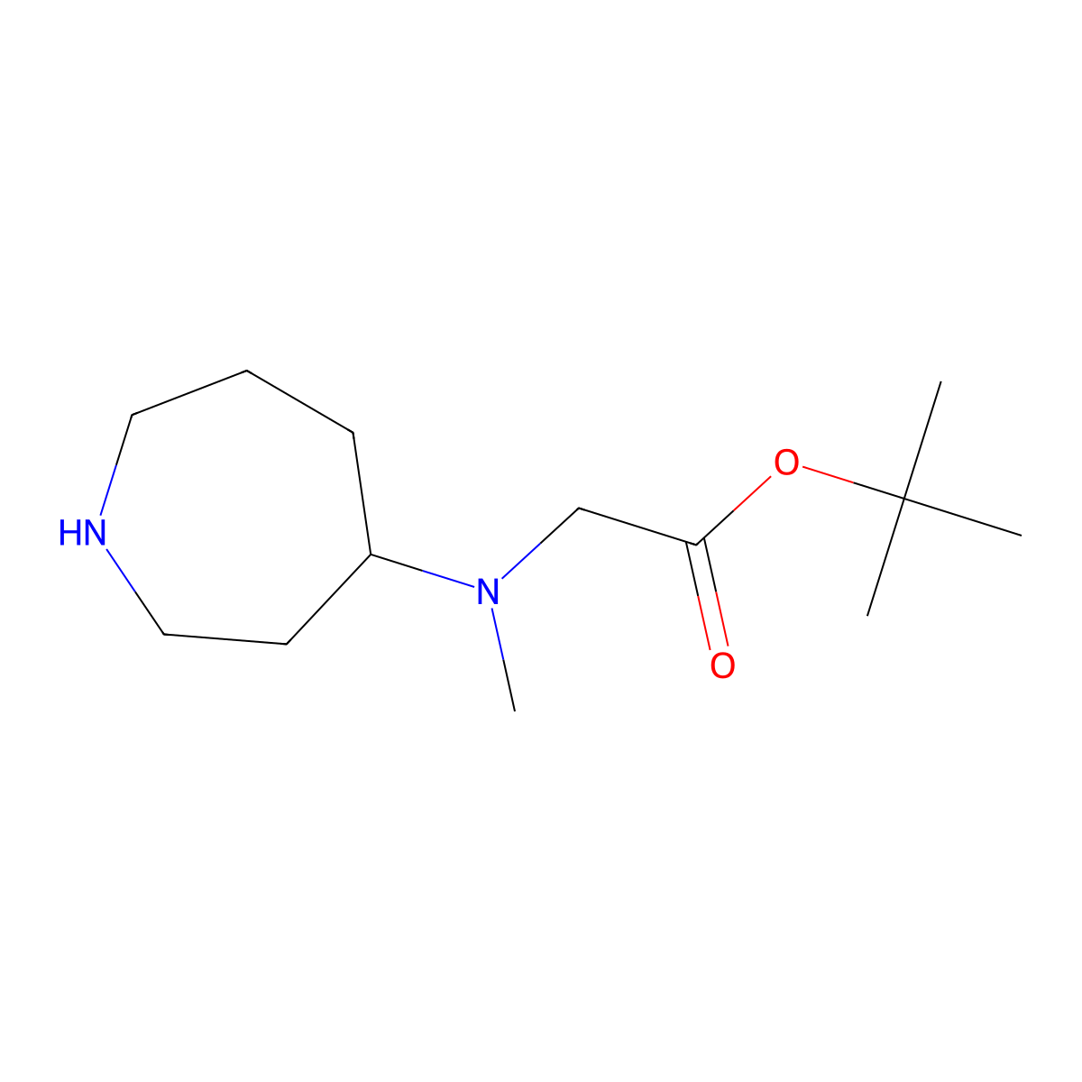 Tert-butyl 2-[(azepan-4-yl)(methyl)amino]acetate molecular structure, CAS 1803582-24-2