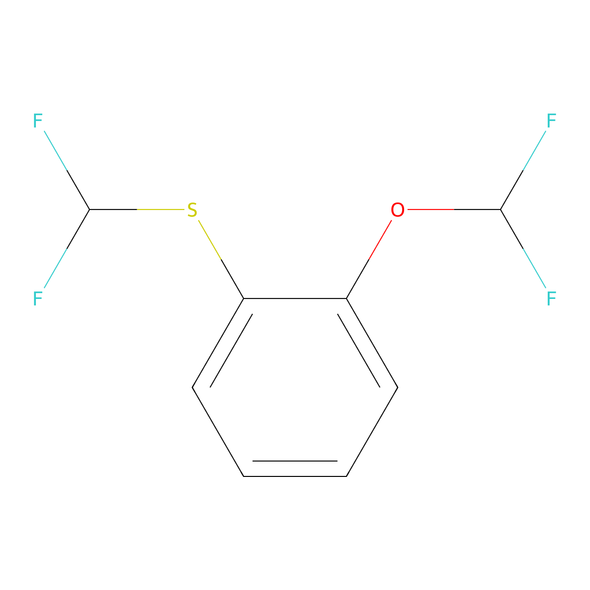 1-(Difluoromethoxy)-2-[(difluoromethyl)sulfanyl]benzene molecular structure, CAS 1803582-26-4