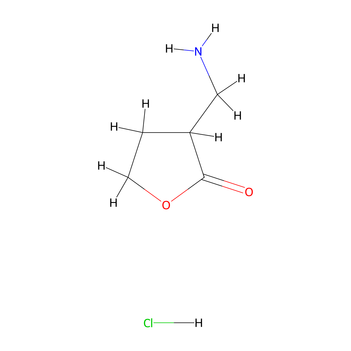 3-(Aminomethyl)oxolan-2-one hydrochloride molecular structure, CAS 1803582-28-6
