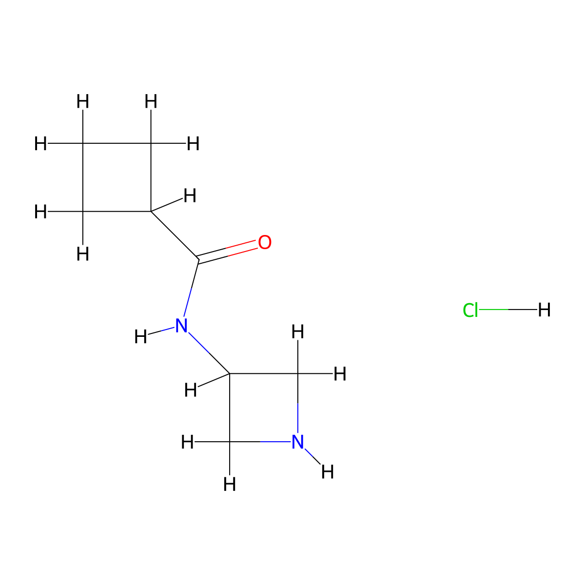 N-(azetidin-3-yl)cyclobutanecarboxamide hydrochloride molecular structure, CAS 1803582-30-0
