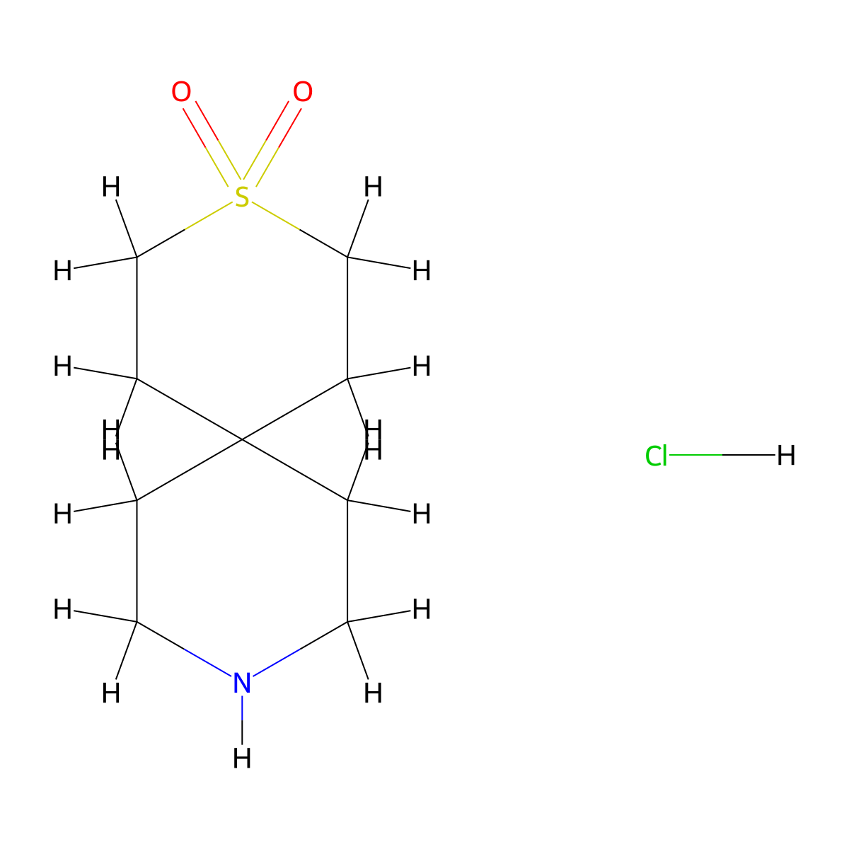 3-Thia-9-azaspiro[5.5]undecane 3,3-dioxide hydrochloride molecular structure, CAS 1803582-31-1
