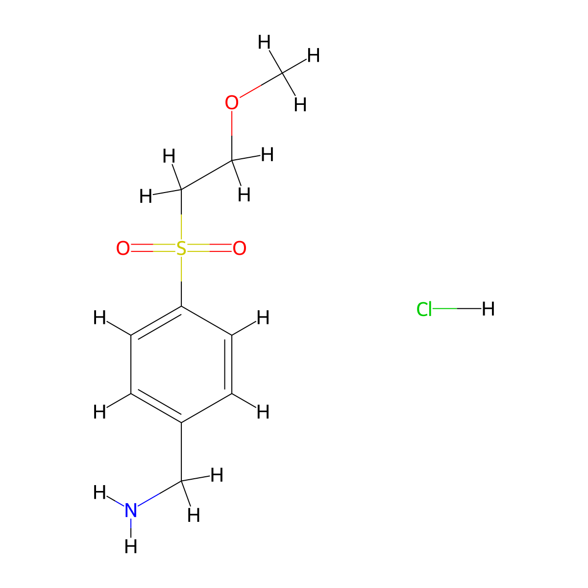 [4-(2-Methoxyethanesulfonyl)phenyl]methanamine hydrochloride molecular structure, CAS 1803582-33-3