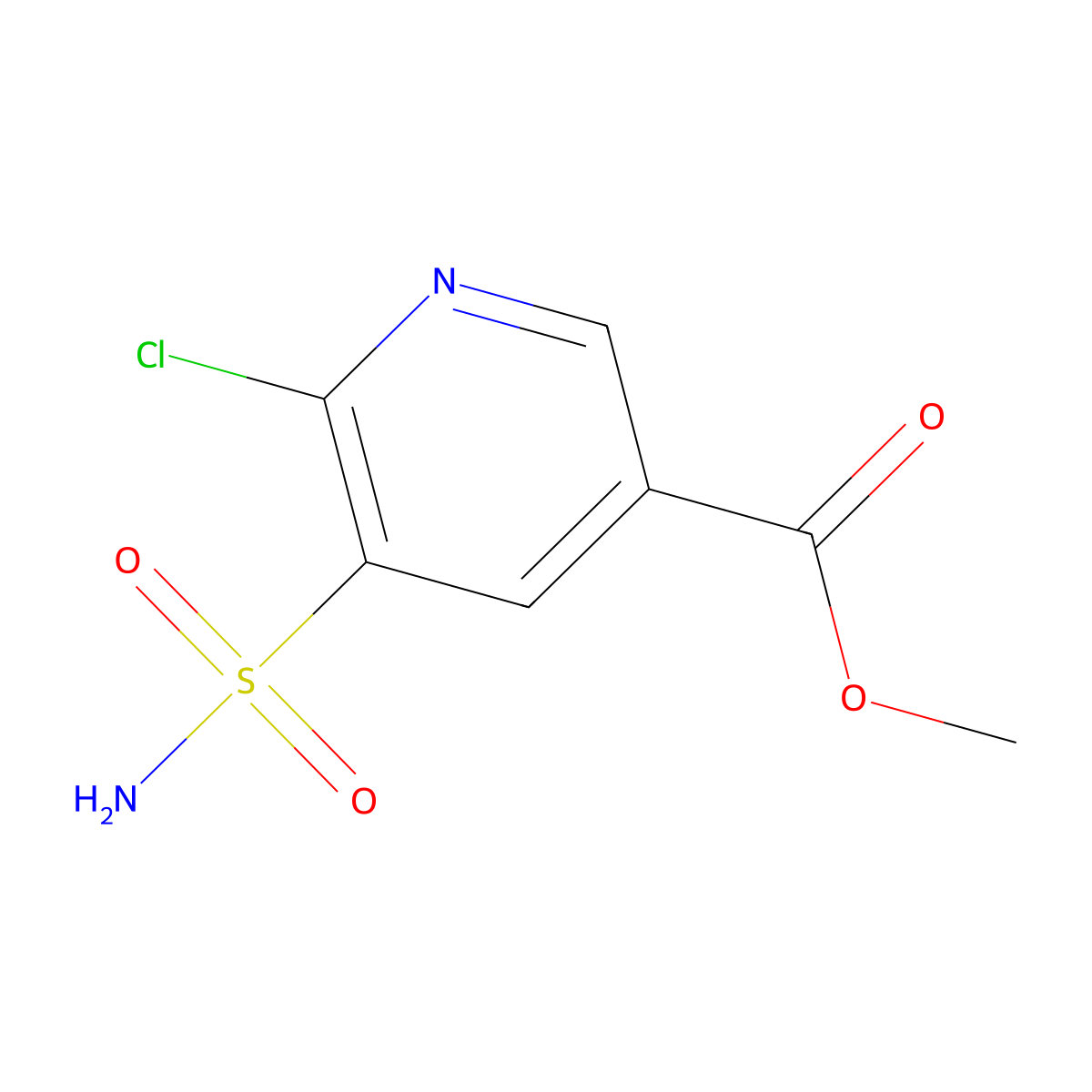 Methyl 6-chloro-5-sulfamoylpyridine-3-carboxylate molecular structure, CAS 1803582-37-7