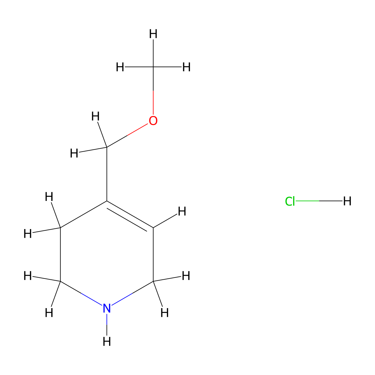 4-(Methoxymethyl)-1,2,3,6-tetrahydropyridine hydrochloride molecular structure, CAS 1803582-40-2