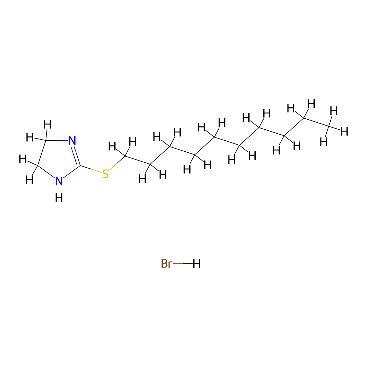 2-(decylsulfanyl)-4,5-dihydro-1H-imidazole hydrobromide molecular structure, CAS 1803582-50-4