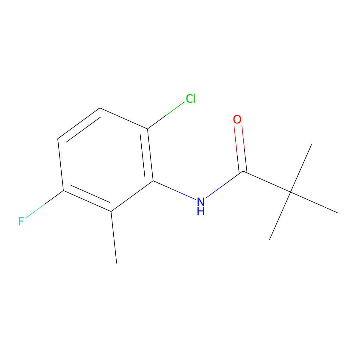 N-(6-chloro-3-fluoro-2-methylphenyl)-2,2-dimethylpropanamide molecular structure, CAS 1803582-55-9