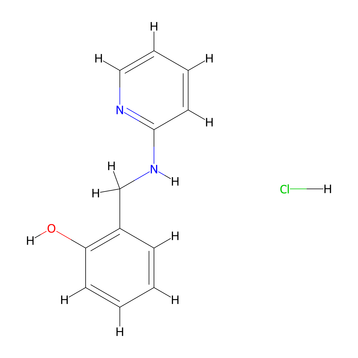 2-{[(Pyridin-2-yl)amino]methyl}phenol hydrochloride molecular structure, CAS 1803582-56-0