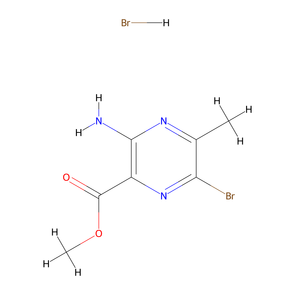 Methyl 3-amino-6-bromo-5-methylpyrazine-2-carboxylate hydrobromide molecular structure, CAS 1803582-65-1