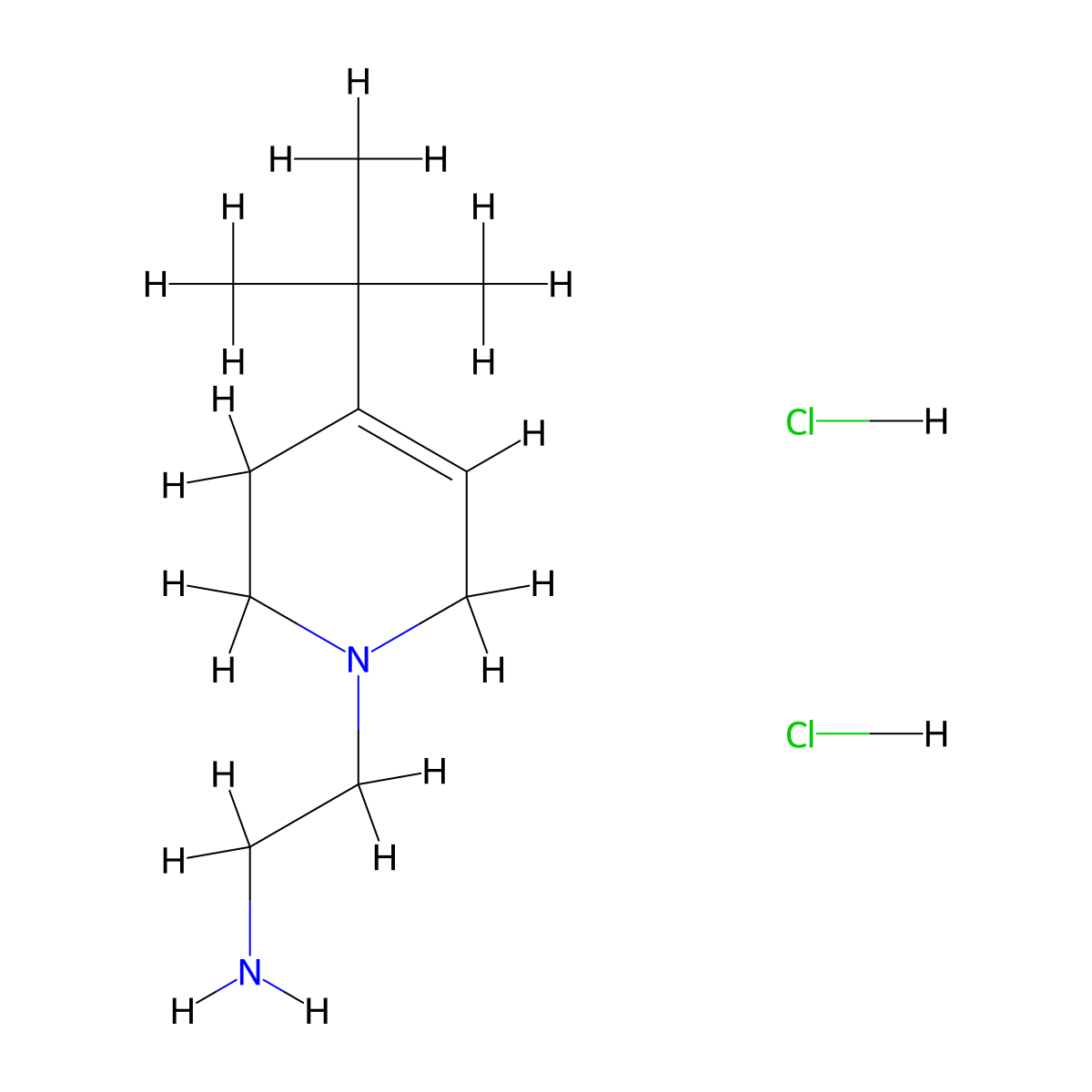 2-(4-Tert-butyl-1,2,3,6-tetrahydropyridin-1-yl)ethan-1-amine dihydrochloride molecular structure, CAS 1803582-70-8