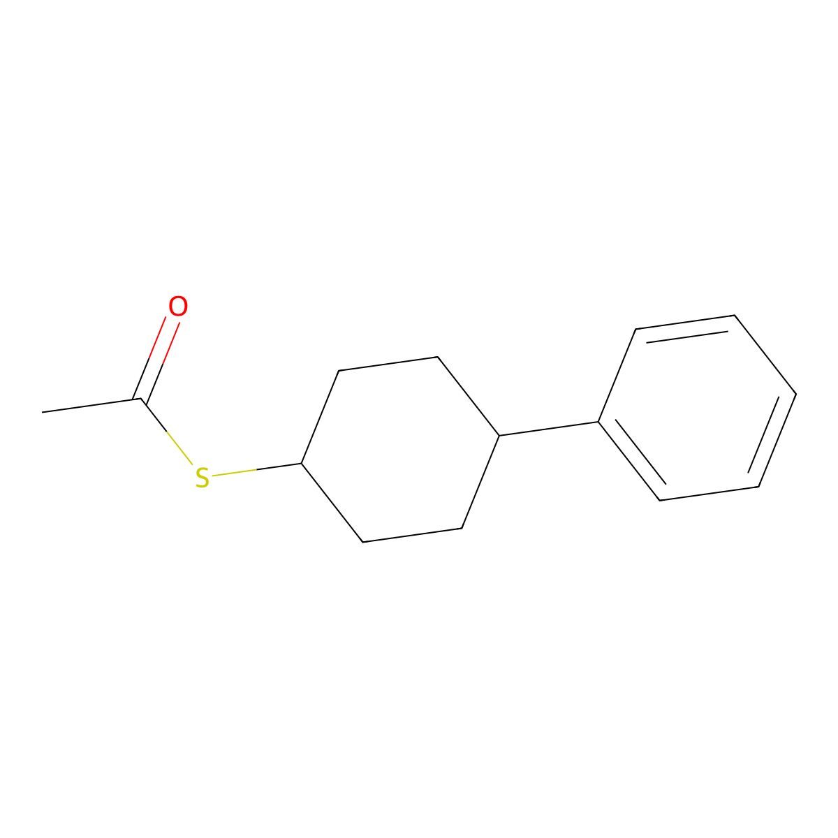 1-[(4-Phenylcyclohexyl)sulfanyl]ethan-1-one molecular structure, CAS 1803582-74-2