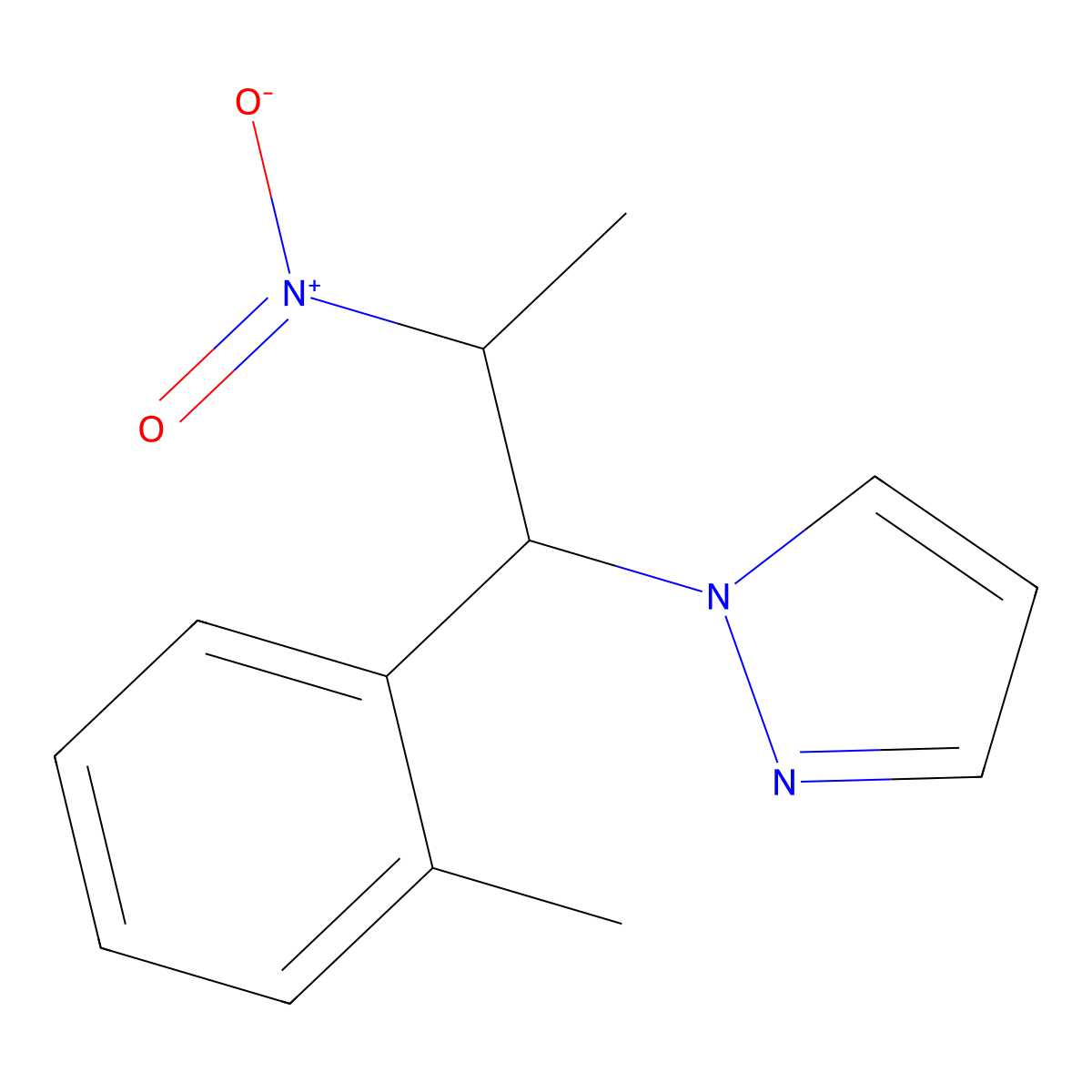 1-[1-(2-methylphenyl)-2-nitropropyl]-1H-pyrazole molecular structure, CAS 1803582-77-5
