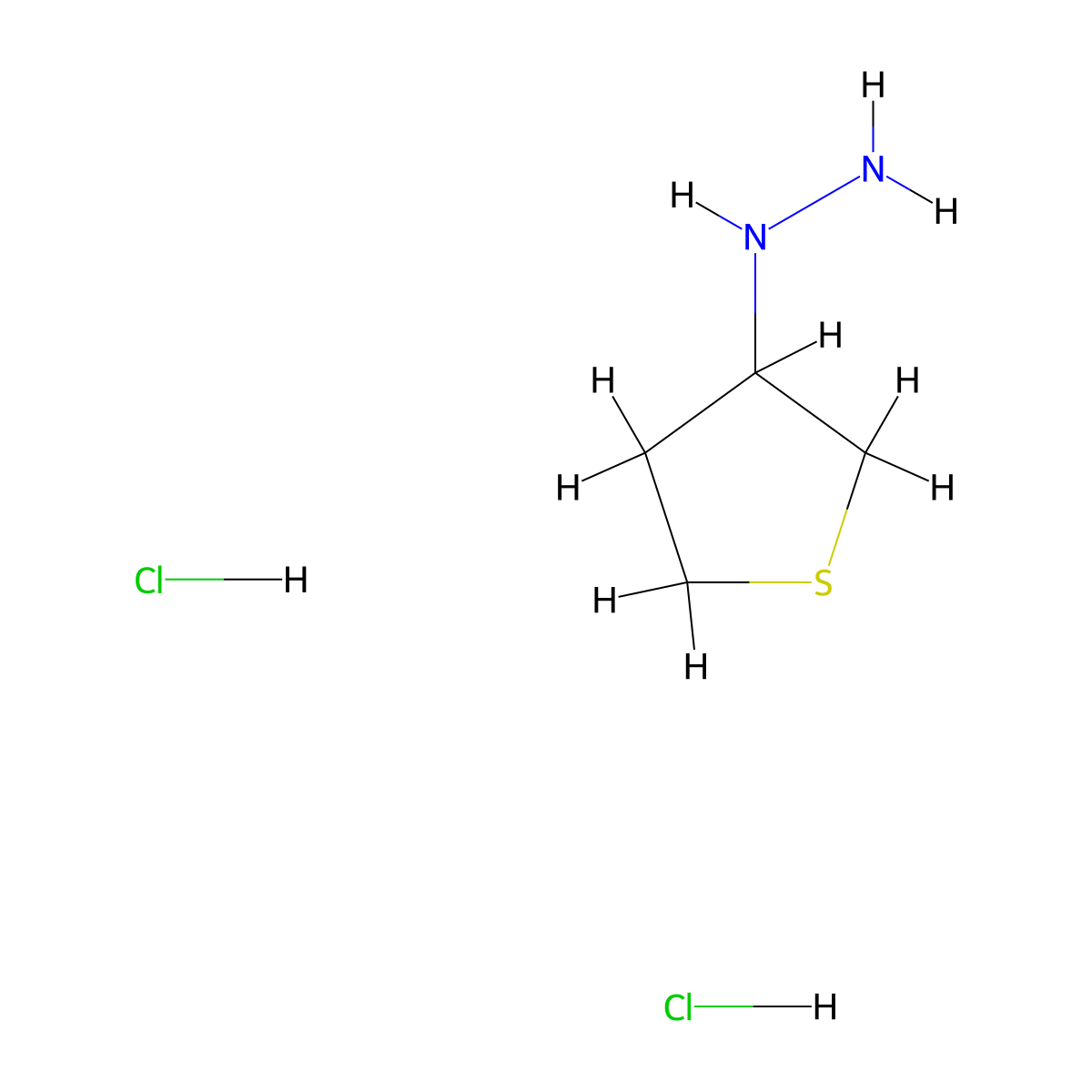 (Thiolan-3-yl)hydrazine dihydrochloride molecular structure, CAS 1803582-82-2