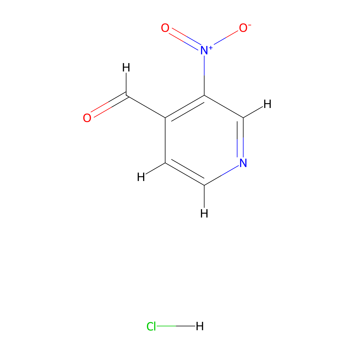 3-Nitropyridine-4-carbaldehyde hydrochloride molecular structure, CAS 1803582-88-8