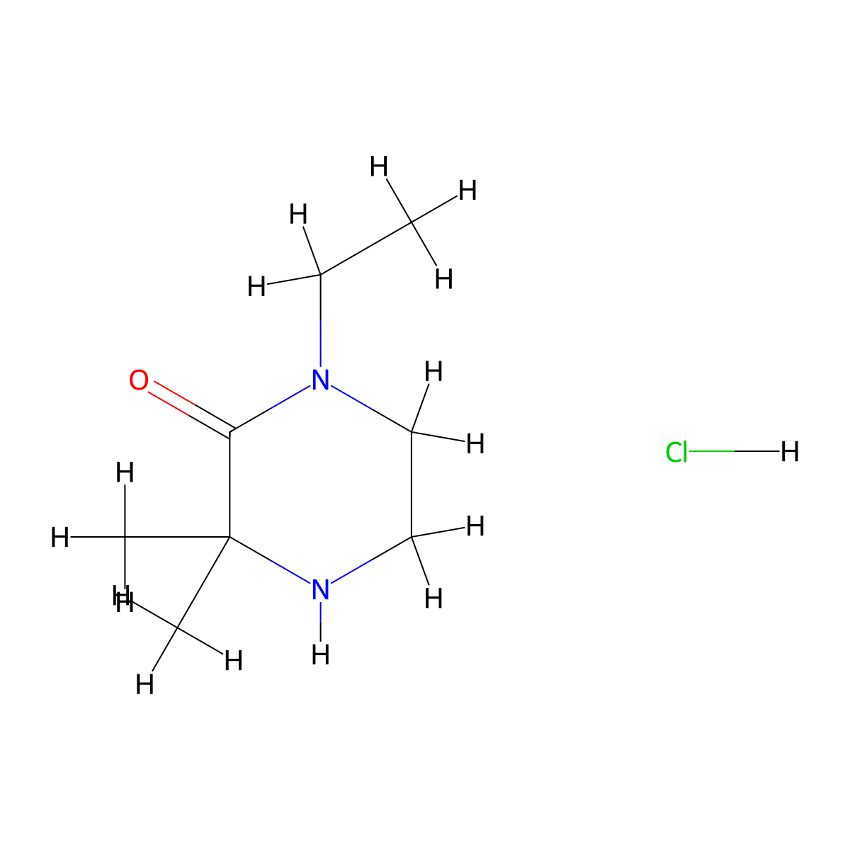 1-Ethyl-3,3-dimethylpiperazin-2-one hydrochloride molecular structure, CAS 1803582-92-4