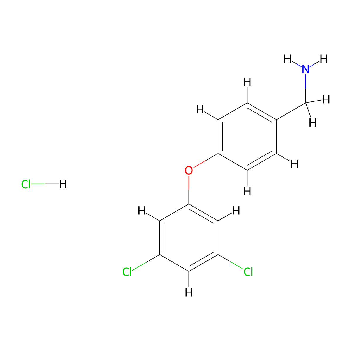 [4-(3,5-Dichlorophenoxy)phenyl]methanamine hydrochloride molecular structure, CAS 1803582-98-0