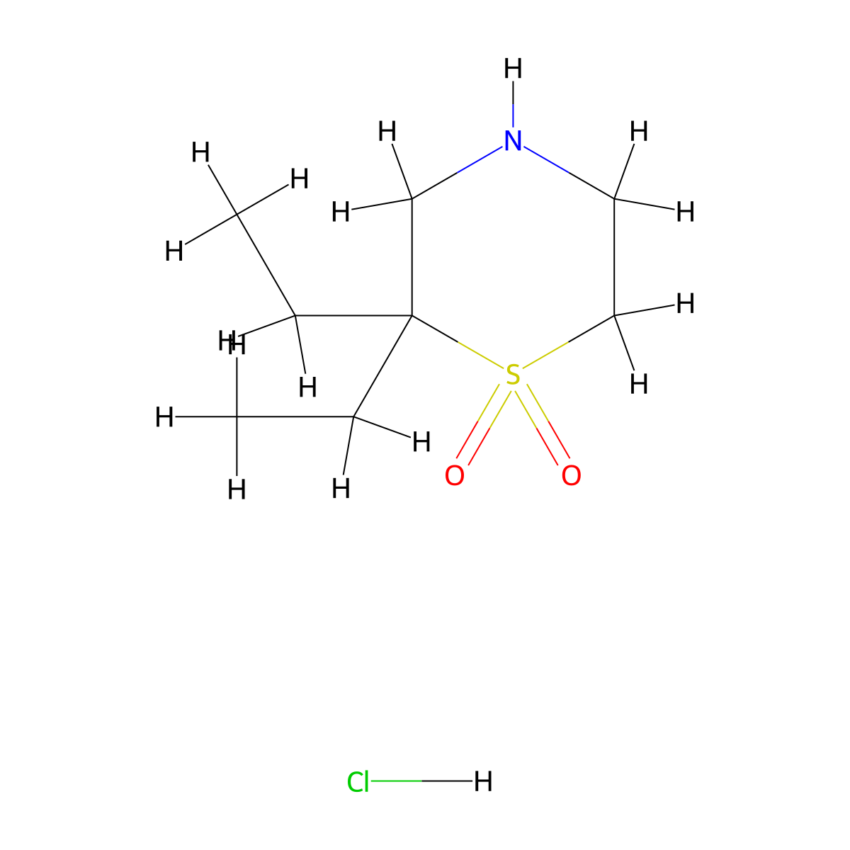 2,2-Diethyl-1lambda6-thiomorpholine-1,1-dione hydrochloride molecular structure, CAS 1803583-01-8