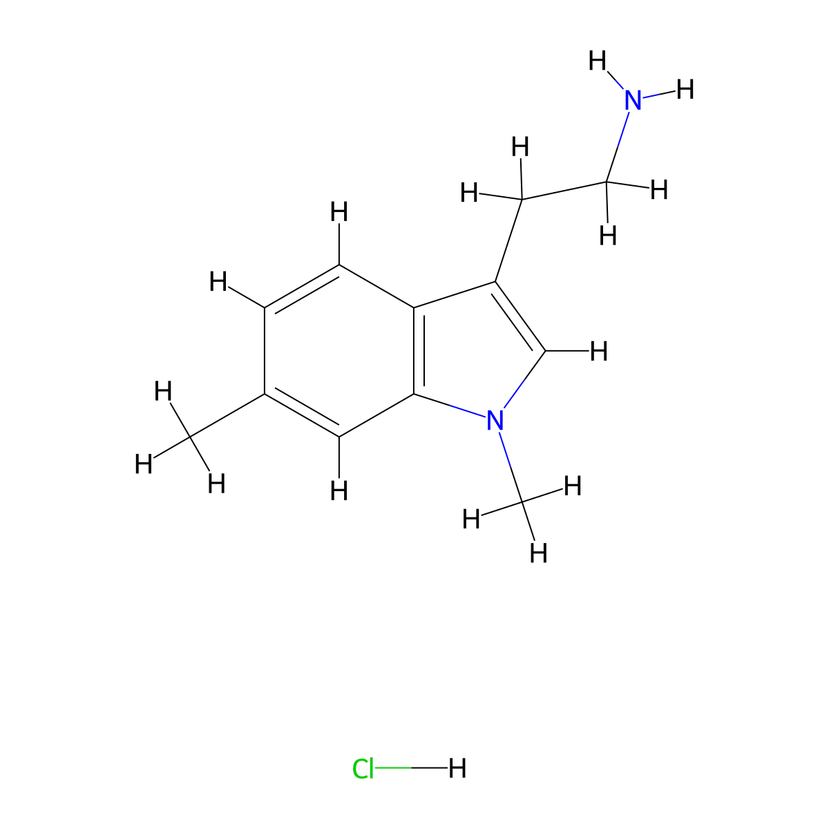 2-(1,6-dimethyl-1H-indol-3-yl)ethan-1-amine hydrochloride molecular structure, CAS 1803583-04-1