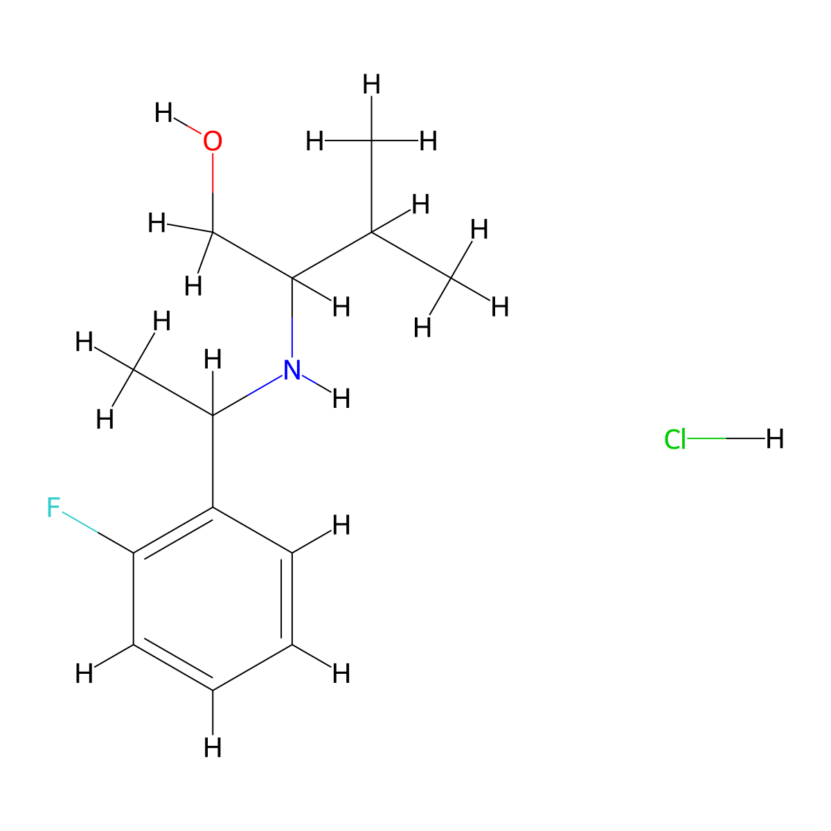 2-{[1-(2-Fluorophenyl)ethyl]amino}-3-methylbutan-1-ol hydrochloride molecular structure, CAS 1803583-20-1