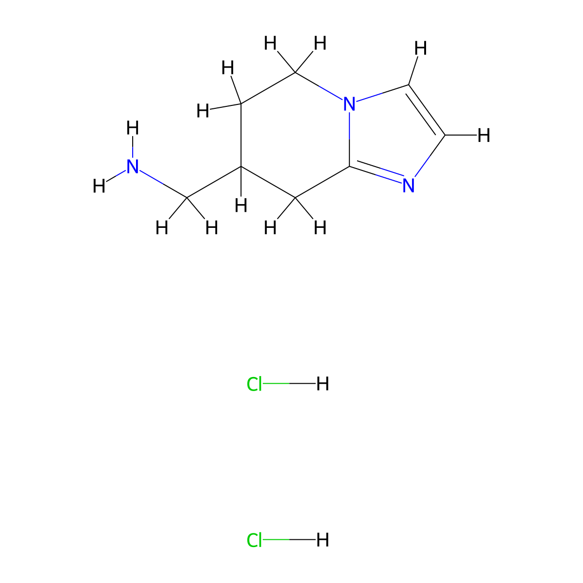 (5,6,7,8-Tetrahydroimidazo[1,2-a]pyridin-7-yl)methanamine dihydrochloride molecular structure, CAS 1803583-23-4