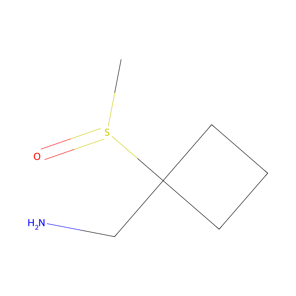 (1-Methanesulfinylcyclobutyl)methanamine molecular structure, CAS 1803583-27-8