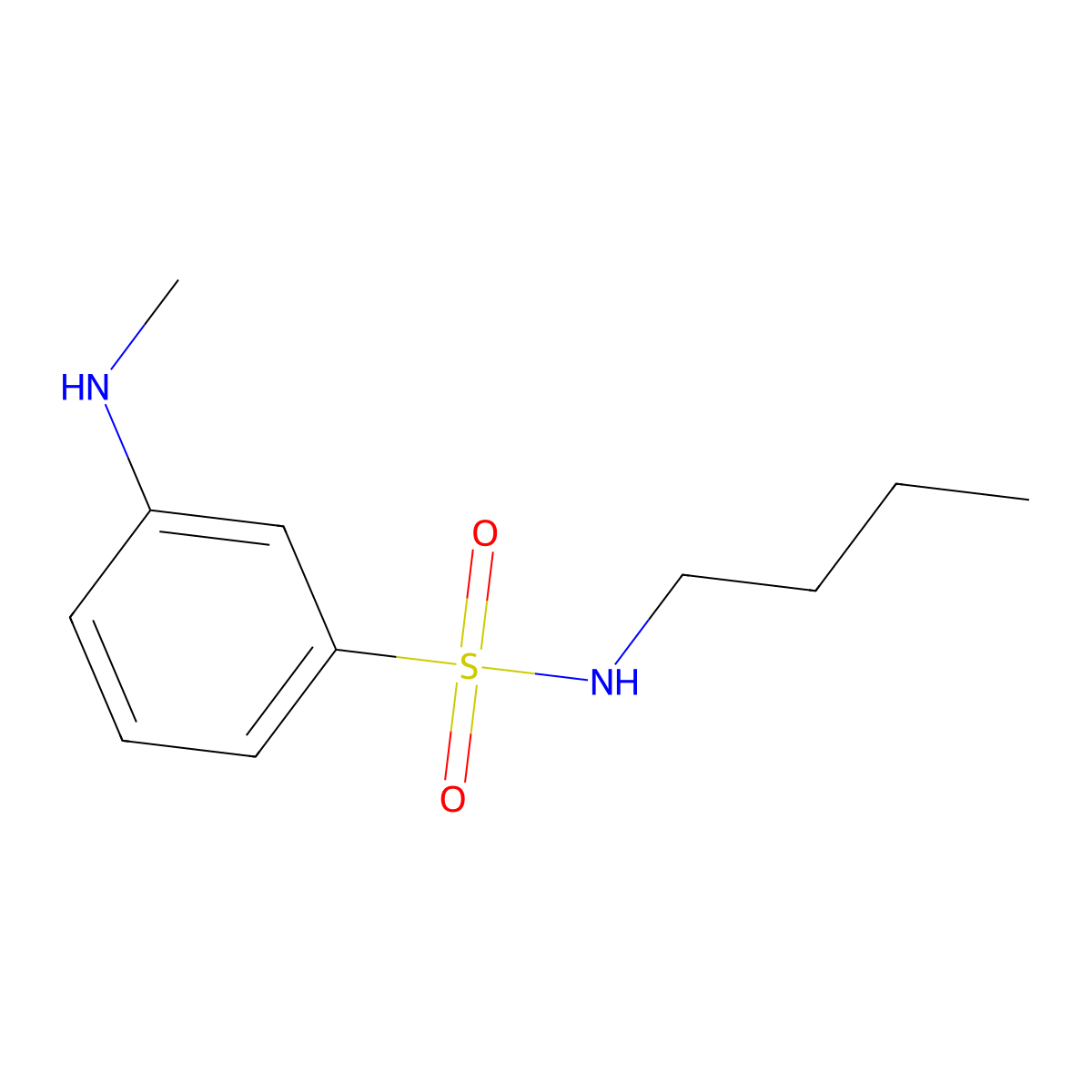 N-butyl-3-(methylamino)benzene-1-sulfonamide molecular structure, CAS 1803583-34-7