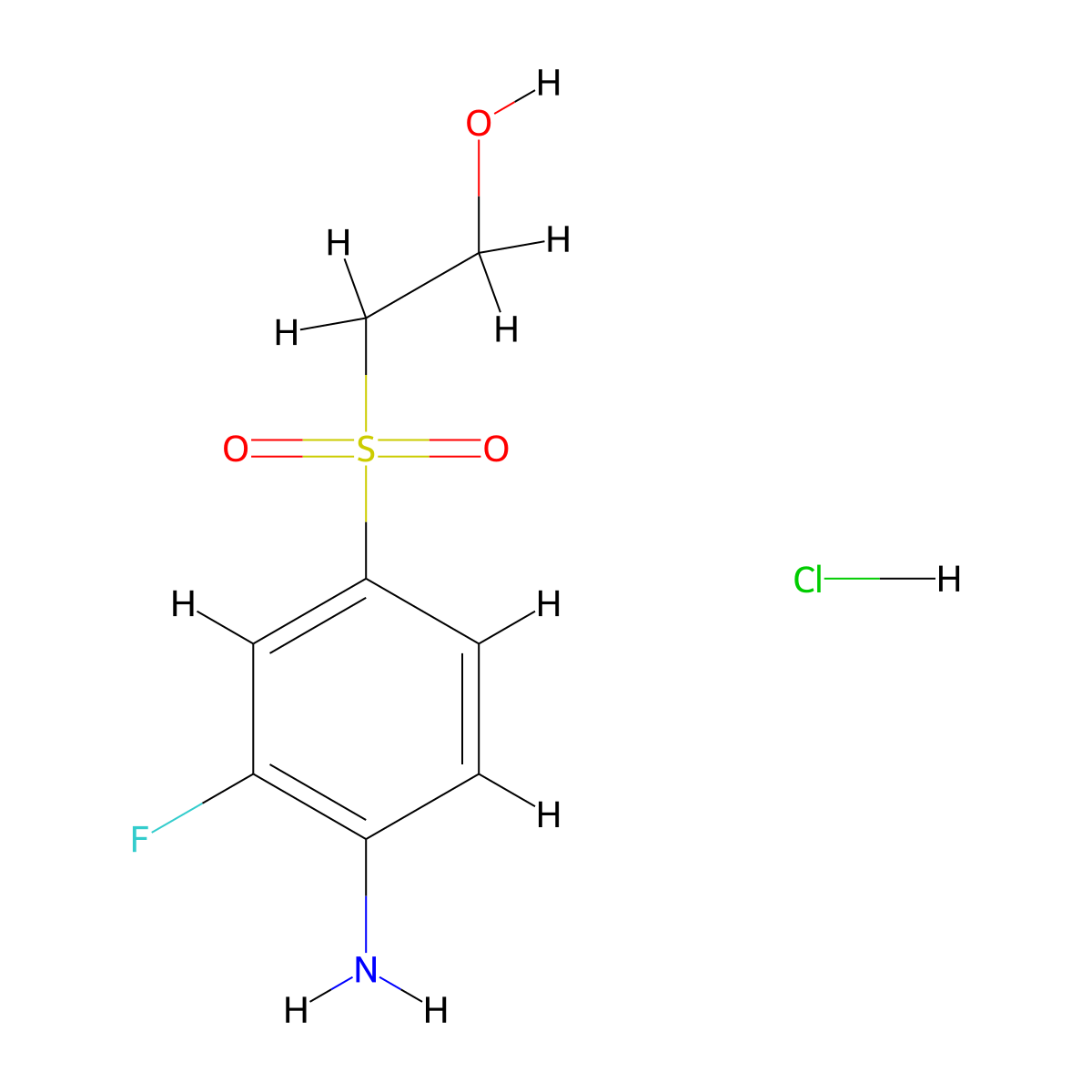 2-(4-Amino-3-fluorobenzenesulfonyl)ethan-1-ol hydrochloride molecular structure, CAS 1803583-37-0