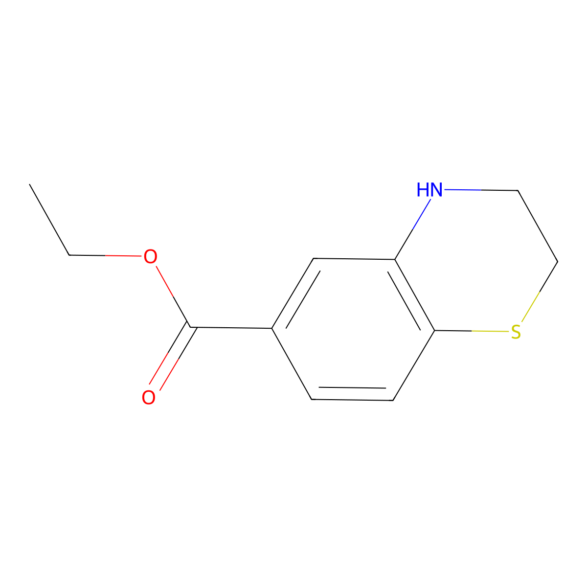 ethyl 3,4-dihydro-2H-1,4-benzothiazine-6-carboxylate molecular structure, CAS 1803583-38-1