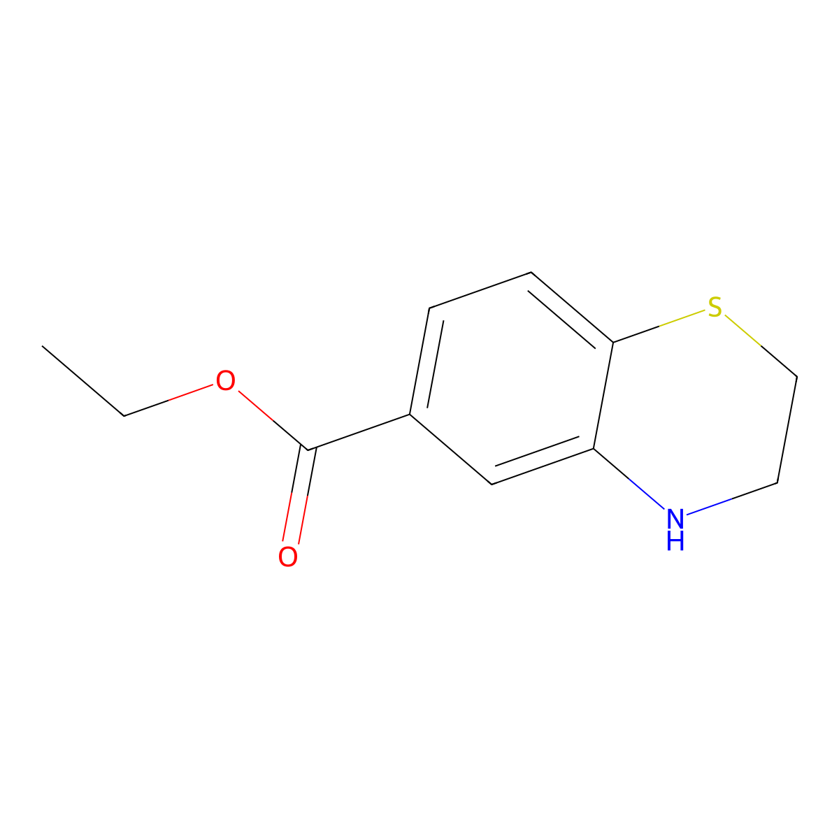 ethyl 3,4-dihydro-2H-1,4-benzothiazine-6-carboxylate molecular structure, CAS 1803583-38-1