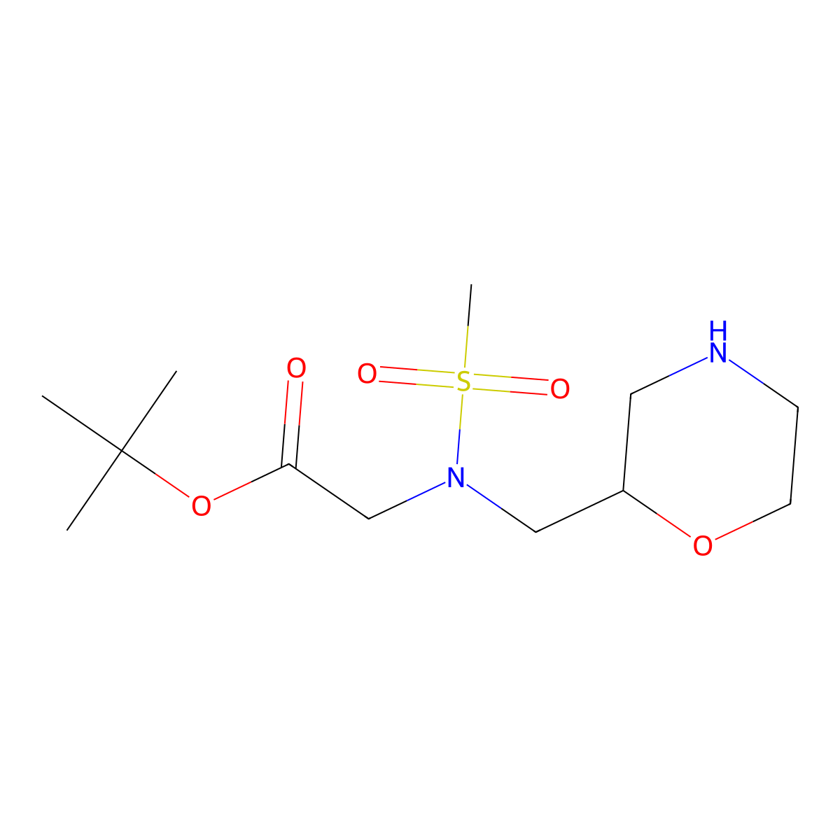 tert-butyl 2-[N-(morpholin-2-ylmethyl)methanesulfonamido]acetate molecular structure, CAS 1803583-48-3
