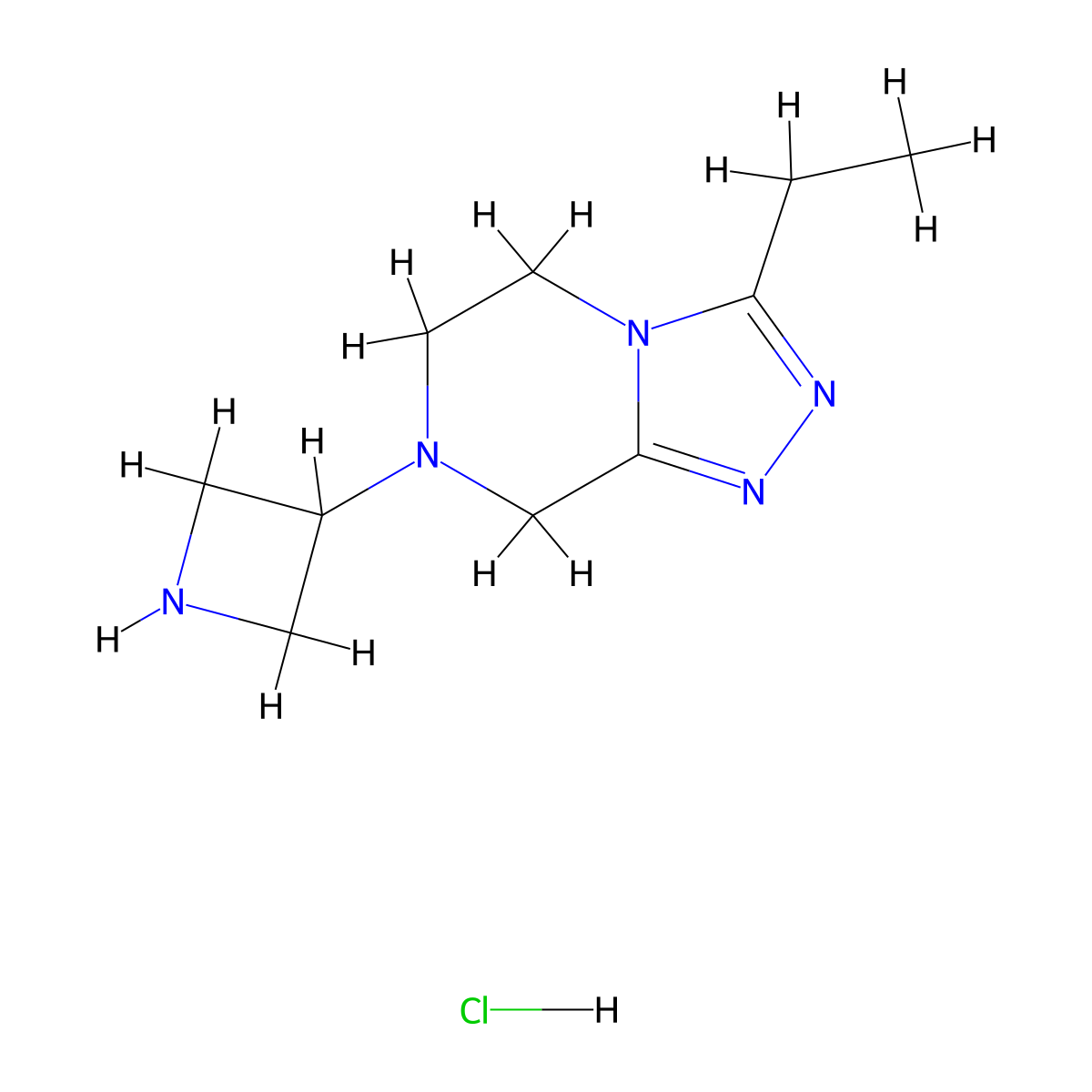 3-{3-ethyl-5H,6H,7H,8H-[1,2,4]triazolo[4,3-a]pyrazin-7-yl}azetidine hydrochloride molecular structure, CAS 1803583-50-7