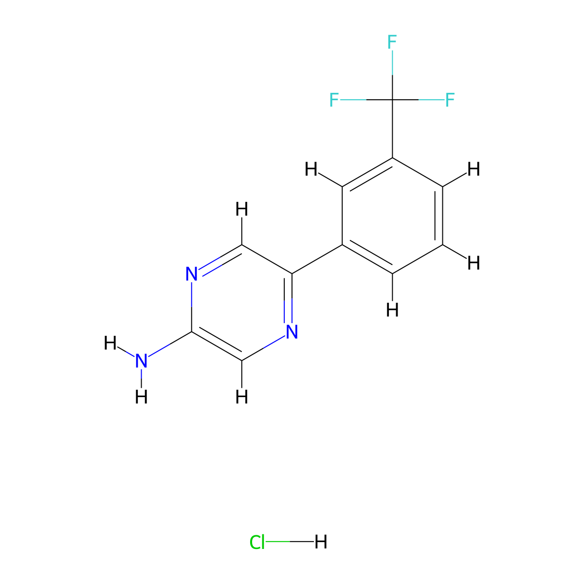 5-[3-(Trifluoromethyl)phenyl]pyrazin-2-amine hydrochloride molecular structure, CAS 1803583-59-6