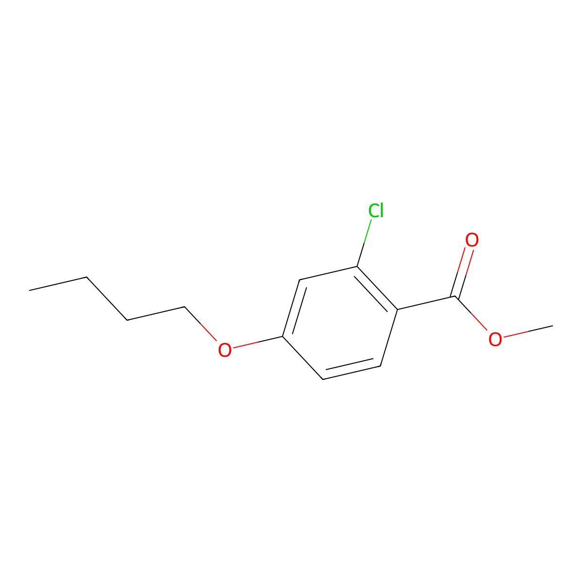 Methyl 4-butoxy-2-chlorobenzoate molecular structure, CAS 1803583-66-5