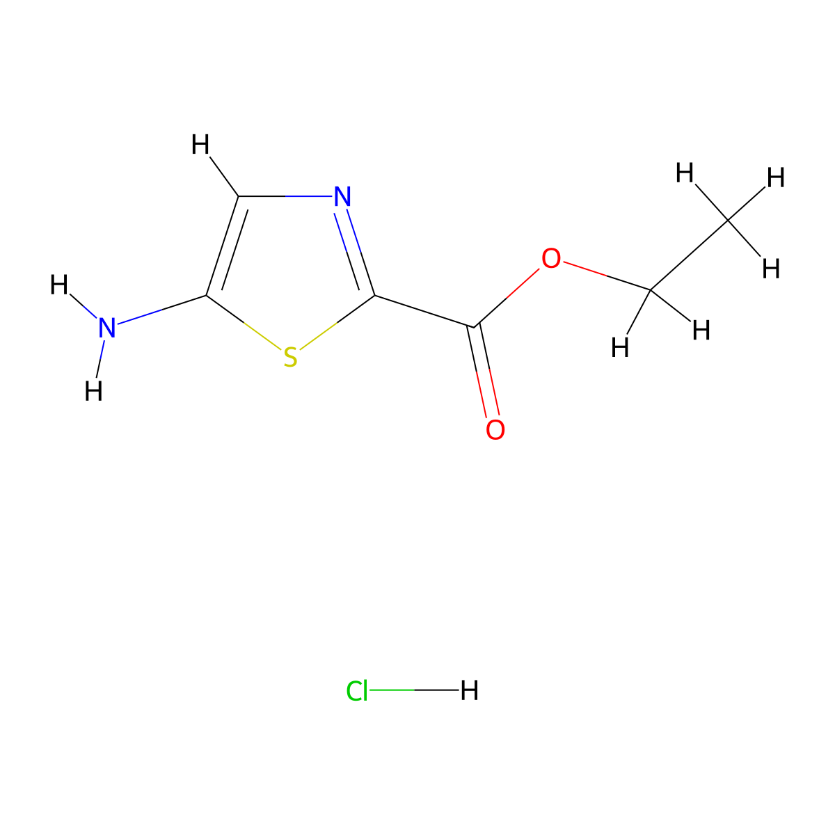 Ethyl 5-aminothiazole-2-carboxylate hydrochloride molecular structure, CAS 1803583-69-8