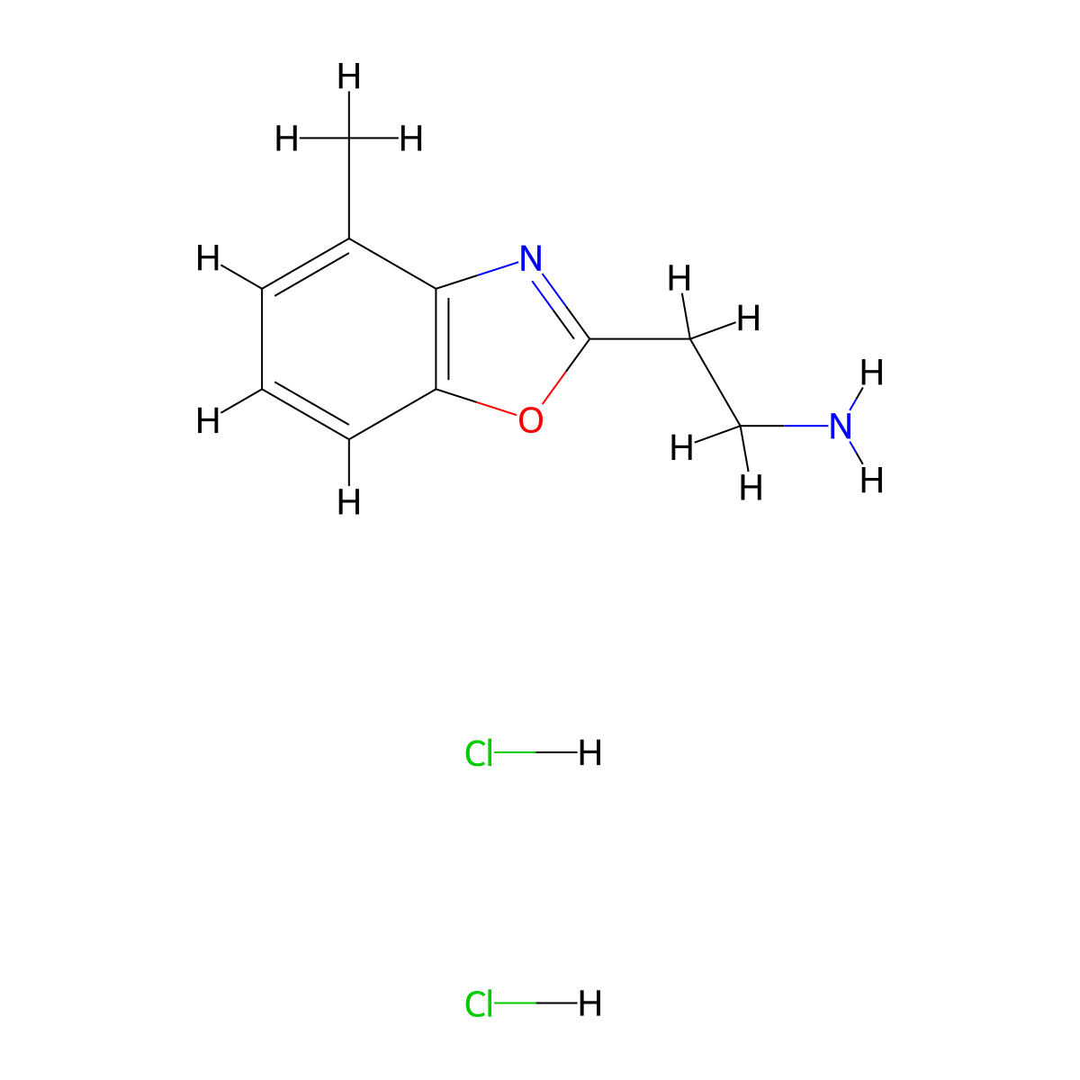 2-(4-Methyl-1,3-benzoxazol-2-yl)ethan-1-amine dihydrochloride molecular structure, CAS 1803583-70-1
