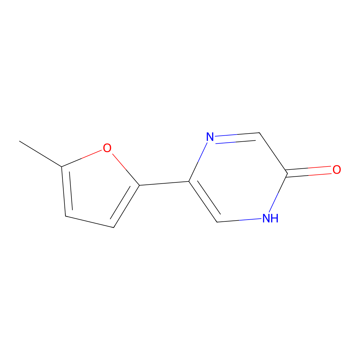 5-(5-Methylfuran-2-yl)pyrazin-2-ol molecular structure, CAS 1803583-75-6
