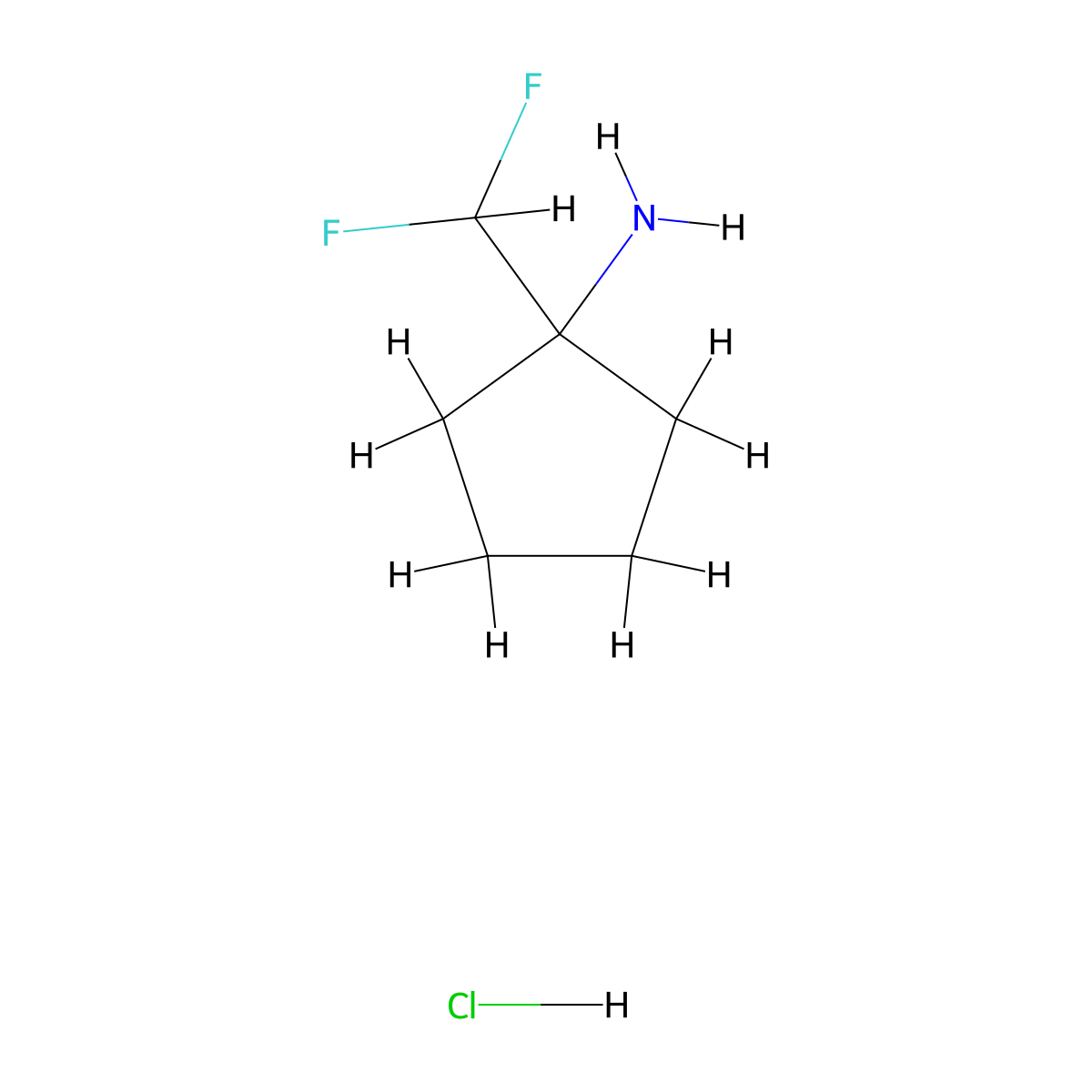 1-(Difluoromethyl)cyclopentan-1-amine hydrochloride molecular structure, CAS 1803583-82-5