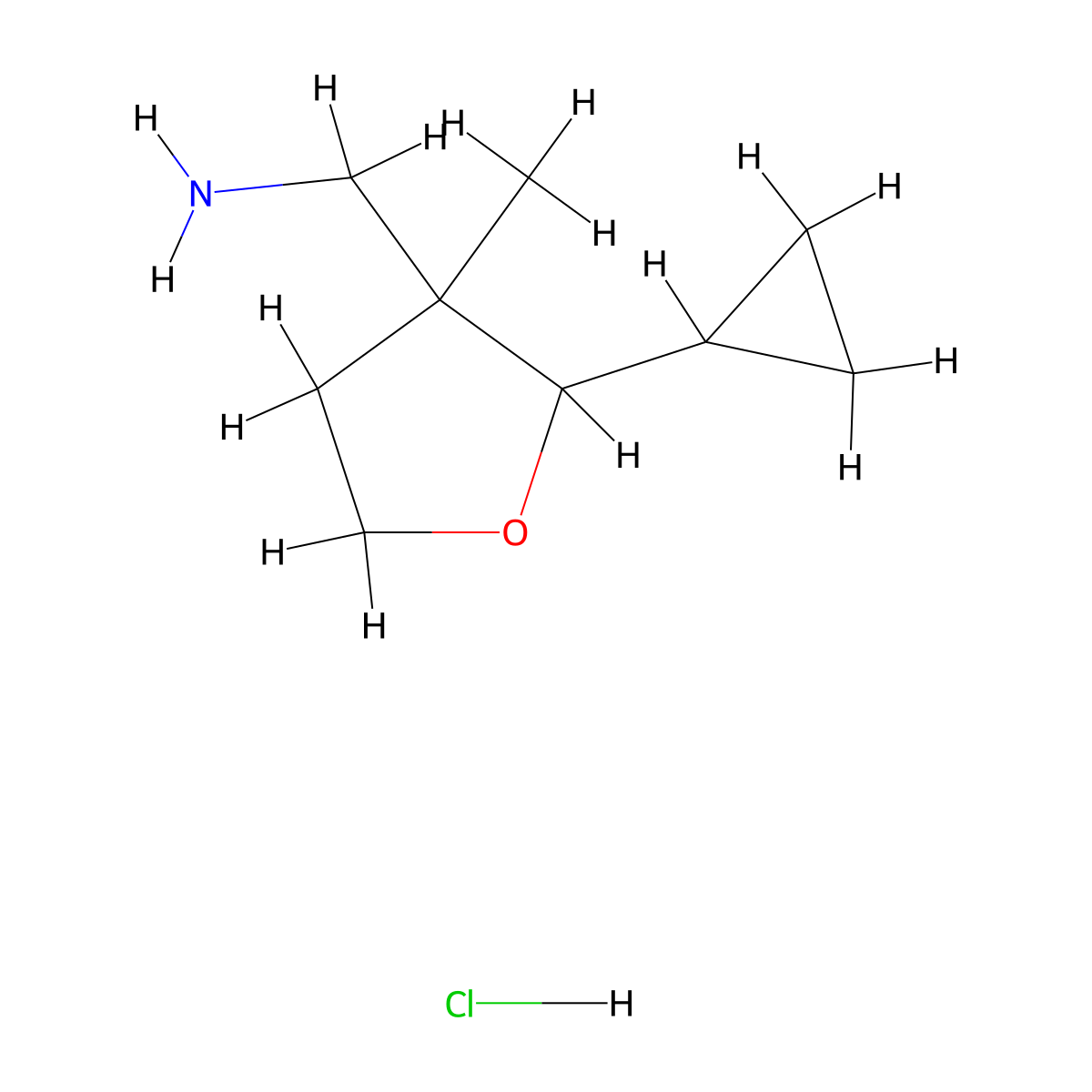 (2-Cyclopropyl-3-methyloxolan-3-yl)methanamine hydrochloride molecular structure, CAS 1803583-84-7