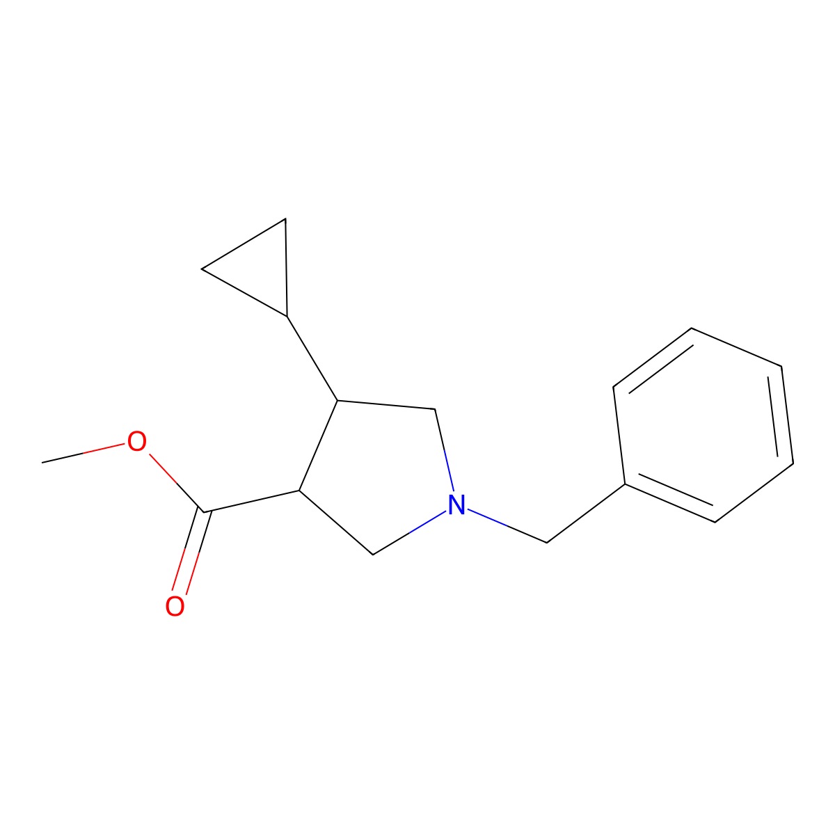 Methyl 1-benzyl-4-cyclopropylpyrrolidine-3-carboxylate molecular structure, CAS 1803583-91-6