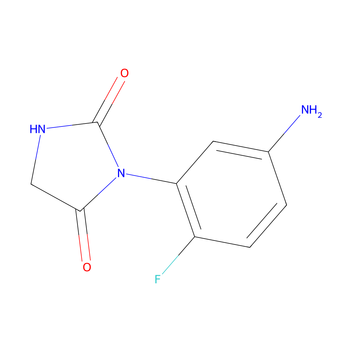 3-(5-Amino-2-fluorophenyl)imidazolidine-2,4-dione molecular structure, CAS 1803583-94-9