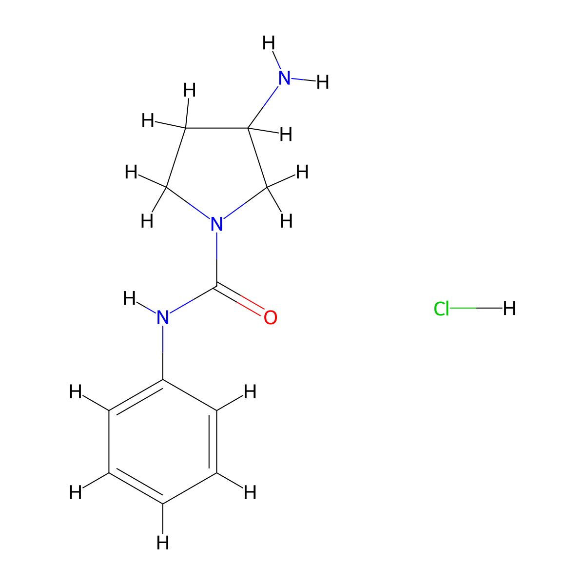 3-amino-N-phenylpyrrolidine-1-carboxamide hydrochloride molecular structure, CAS 1803583-99-4