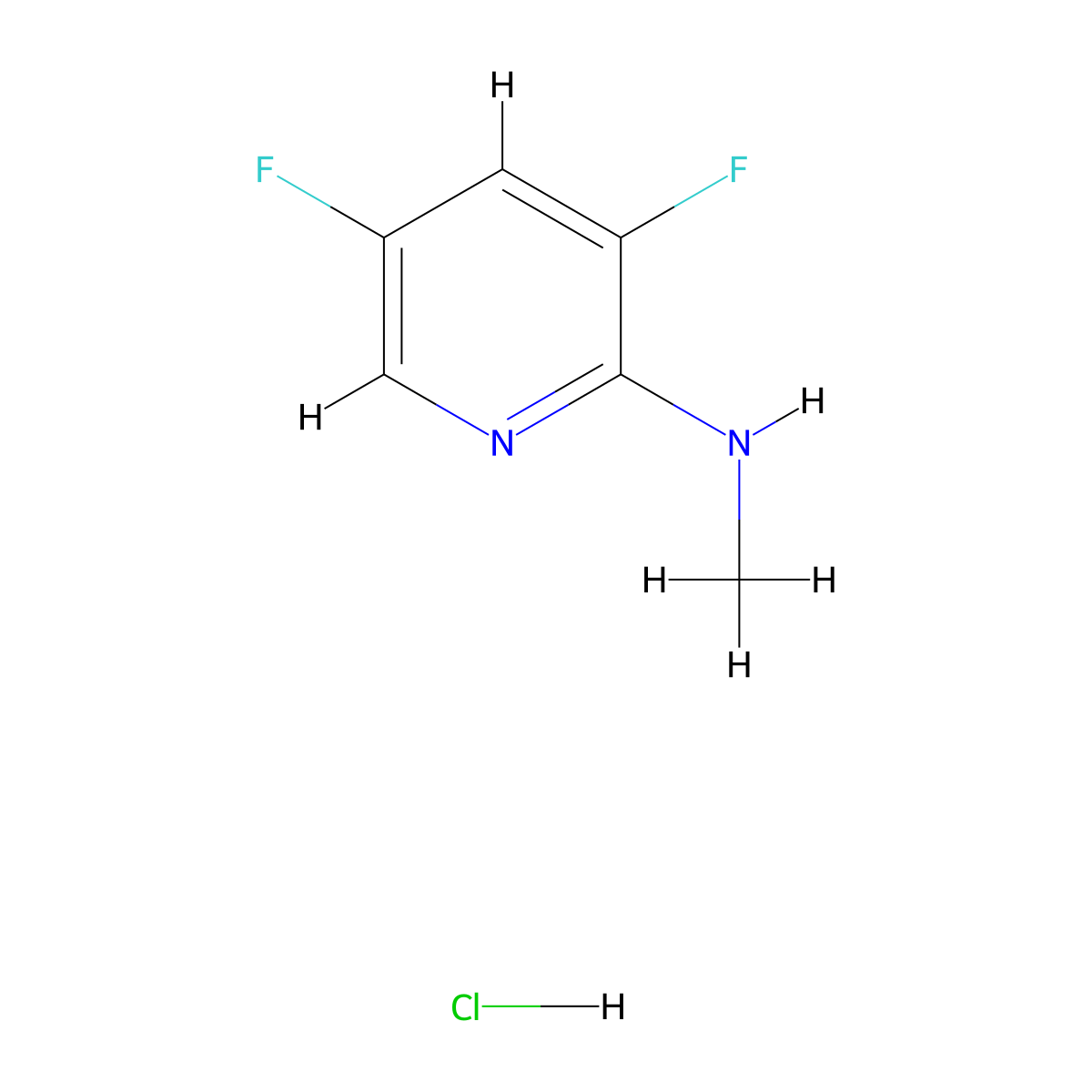 3,5-difluoro-N-methylpyridin-2-amine hydrochloride molecular structure, CAS 1803584-01-1