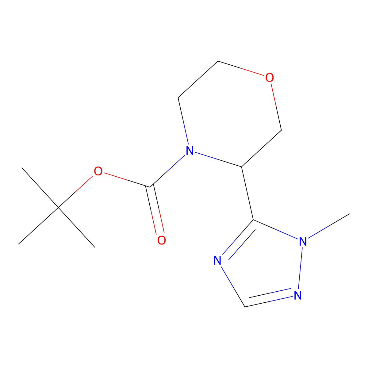 tert-butyl 3-(1-methyl-1H-1,2,4-triazol-5-yl)morpholine-4-carboxylate molecular structure, CAS 1803584-02-2
