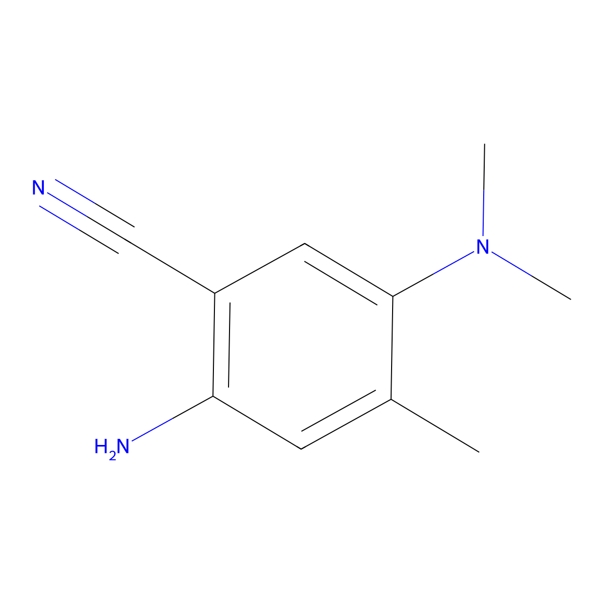 2-Amino-5-(dimethylamino)-4-methylbenzonitrile molecular structure, CAS 1803584-03-3